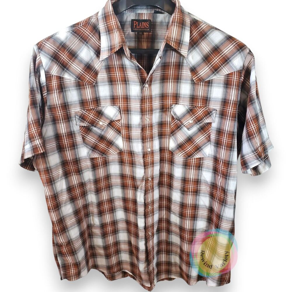 Plains Men's XL Pearl Snap Western Shirt